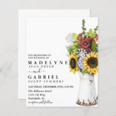 Wasserfarbe Whimsical Sonnenblume Rustikale Blüte (Vorne/Hinten)