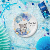 Wasserfarbe Whimsical Wolf Cub Babydusche Pappteller (Party)