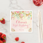 Wasserfarbe Whimsische Blume Geburtstagsparty Napk Serviette (Beispiel)
