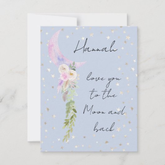 Wasserfarbe Whimsische Liebe U zum Mond und zurück (Vorderseite)