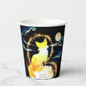 Wasserfarbe Whimsischer Fox Geburtstag Pappbecher (Vorderseite)