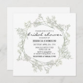 Wasserfarbe Whimsisches Gipskraut Wreath Bridal Einladung (Vorne/Hinten)