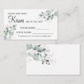 Wasserfarbe Wie viele Küsse Brautparty Kartenspiel Platzkarte (Vorne/Hinten)