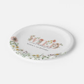 Wasserfarbe Wildblume 1 Geburtstag Maßgeschneidert Pappteller (Schrägansicht)