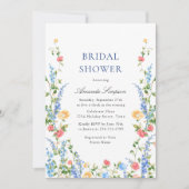 Wasserfarbe Wildblume Boho Brautparty Einladung (Vorderseite)