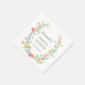 Wasserfarbe Wildblume Boho Brautparty Serviette (Ecke)