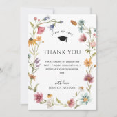 Wasserfarbe Wildblume Boho FOTO Abschluss Dankeskarte (Vorderseite)