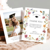 Wasserfarbe Wildblume Boho FOTO Abschluss Dankeskarte