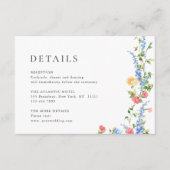 Wasserfarbe Wildblume Boho Hochzeitdetails Begleitkarte (Vorderseite)