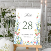 Wasserfarbe Wildblume Boho Wedding Tischnummer