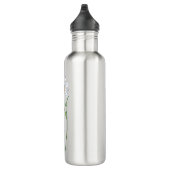 Wasserfarbe Wildblume Daisy Eleganter Skriptname Edelstahlflasche (Rechts)