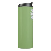 Wasserfarbe Wildblume Daisy Eleganter Skriptname Thermosbecher (Nach links gedreht)