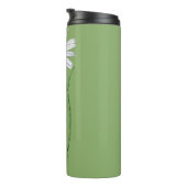Wasserfarbe Wildblume Daisy Eleganter Skriptname Thermosbecher (Nach rechts gedreht)
