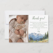 Wasserfarbe Wildblume Kinderdusche Foto Dankeskarte (Vorderseite)