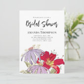 Wasserfarbe Wilde Blume Bouquet Brautparty Einladung (Stehend Vorderseite)