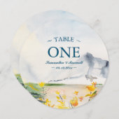 Wasserfarbe Wilde Blume & Gebirge Tischnummer (Vorne/Hinten)