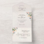 Wasserfarbe Wilde Blume Hochzeit ohne Farbe All In One Einladung (Innen Boden)