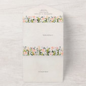 Wasserfarbe Wilde Blume Hochzeit ohne Farbe All In One Einladung (Außenbereich)