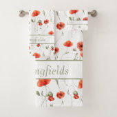 Wasserfarbe Wilde Poppies Badhandtuch Set (Insitu)