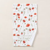 Wasserfarbe Wilde Poppies Badhandtuch Set (Handtuch)