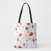 Wasserfarbe Wilde Poppies Tasche (Vorderseite)