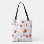 Wasserfarbe Wilde Poppies Tasche (Rückseite)