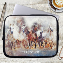 Wasserfarbe Wilde Running Pferde Laptop-Sieb