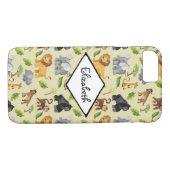 Wasserfarbe Wilde Tiersafari Jungle Muster Case-Mate iPhone Hülle (Rückseite (Horizontal))