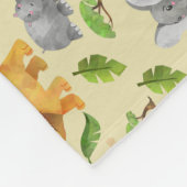 Wasserfarbe Wilde Tiersafari Jungle Muster Fleecedecke (Ecke)