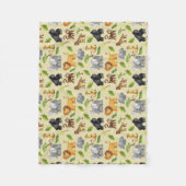 Wasserfarbe Wilde Tiersafari Jungle Muster Fleecedecke (Vorderseite)