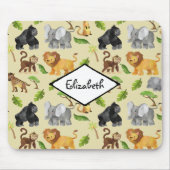 Wasserfarbe Wilde Tiersafari Jungle Muster Mousepad (Vorne)