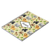 Wasserfarbe Wilde Tiersafari Jungle Muster Notizblock (Linke Seite)
