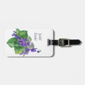 Wasserfarbe Wilde Violet Lila Gartenanlage Blume Gepäckanhänger (Vorderseite horizontal)