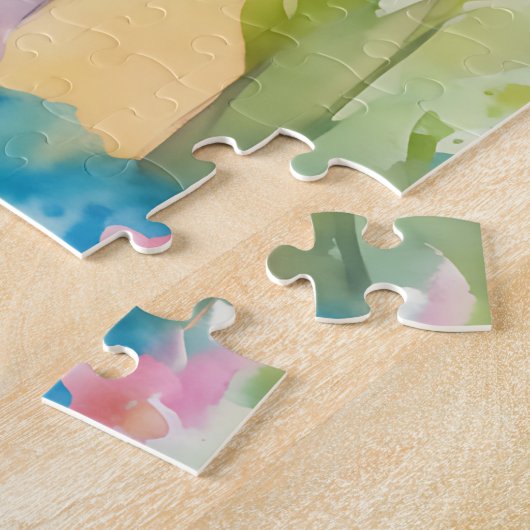 Wasserfarbe Wildtiere Elefant Puzzle (Seite)