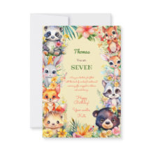 Wasserfarbe Wildtiere Kinder zum Geburtstag glückl