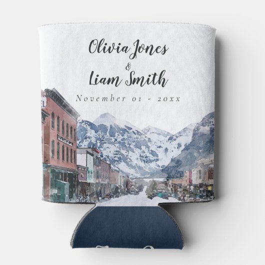 Wasserfarbe Willkommen bei der Hochzeit von Tellur Dosenkühler (Rückseite)