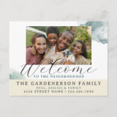 Wasserfarbe Willkommen in der Nachbarschaft Postkarte (Vorderseite)