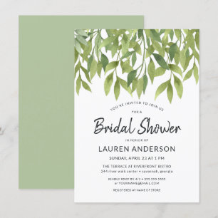 Wasserfarbe Willows Botanisches Brautparty Einladu Einladung