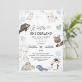 Wasserfarbe Winter Arktis Baby dreht sichEinladung Einladung (Stehend Vorderseite)