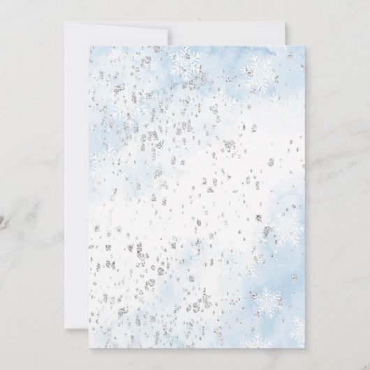 Wasserfarbe Winter Arktis Baby dreht sichEinladung Einladung (Rückseite)