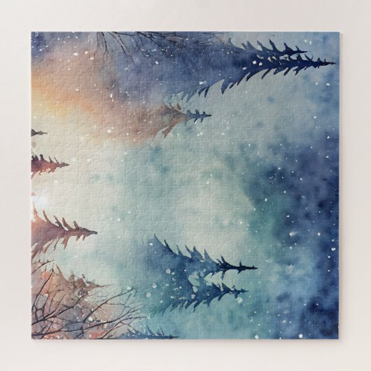 Wasserfarbe Winter Art Jigsaw Puzzle (Horizontal)
