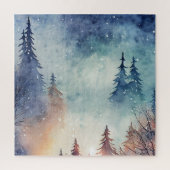 Wasserfarbe Winter Art Jigsaw Puzzle (Vertikal)