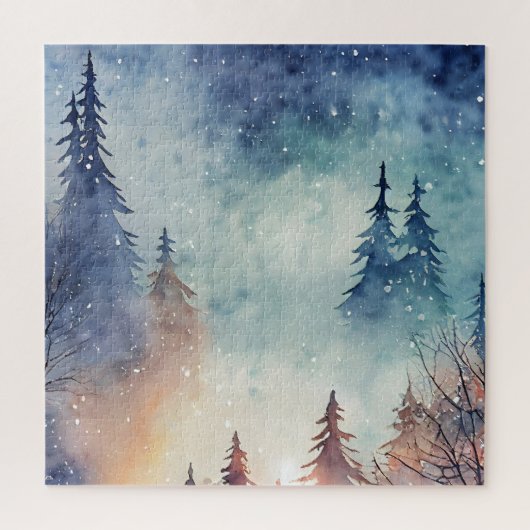 Wasserfarbe Winter Art Jigsaw Puzzle (Vertikal)