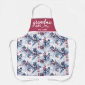 Wasserfarbe Winter Blueberry Oma Est Weihnachten Schürze (Vorderseite)