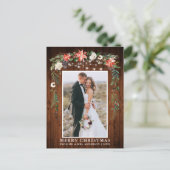 Wasserfarbe Winter Blumenholz Neu vermähltes Weihn Postkarte (Stehend Vorderseite)