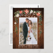 Wasserfarbe Winter Blumenholz Neu vermähltes Weihn Postkarte (Vorne/Hinten)