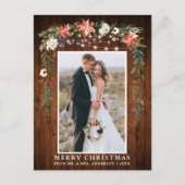 Wasserfarbe Winter Blumenholz Neu vermähltes Weihn Postkarte (Vorderseite)