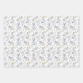 Wasserfarbe Winter Botanicale Snowflake Weihnachte Geschenkpapier Set (Vorderseite 3)