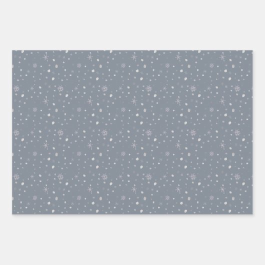 Wasserfarbe Winter Botanicale Snowflake Weihnachte Geschenkpapier Set (Vorderseite 2)