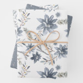 Wasserfarbe Winter Botanicale Snowflake Weihnachte Geschenkpapier Set (Beispiel)